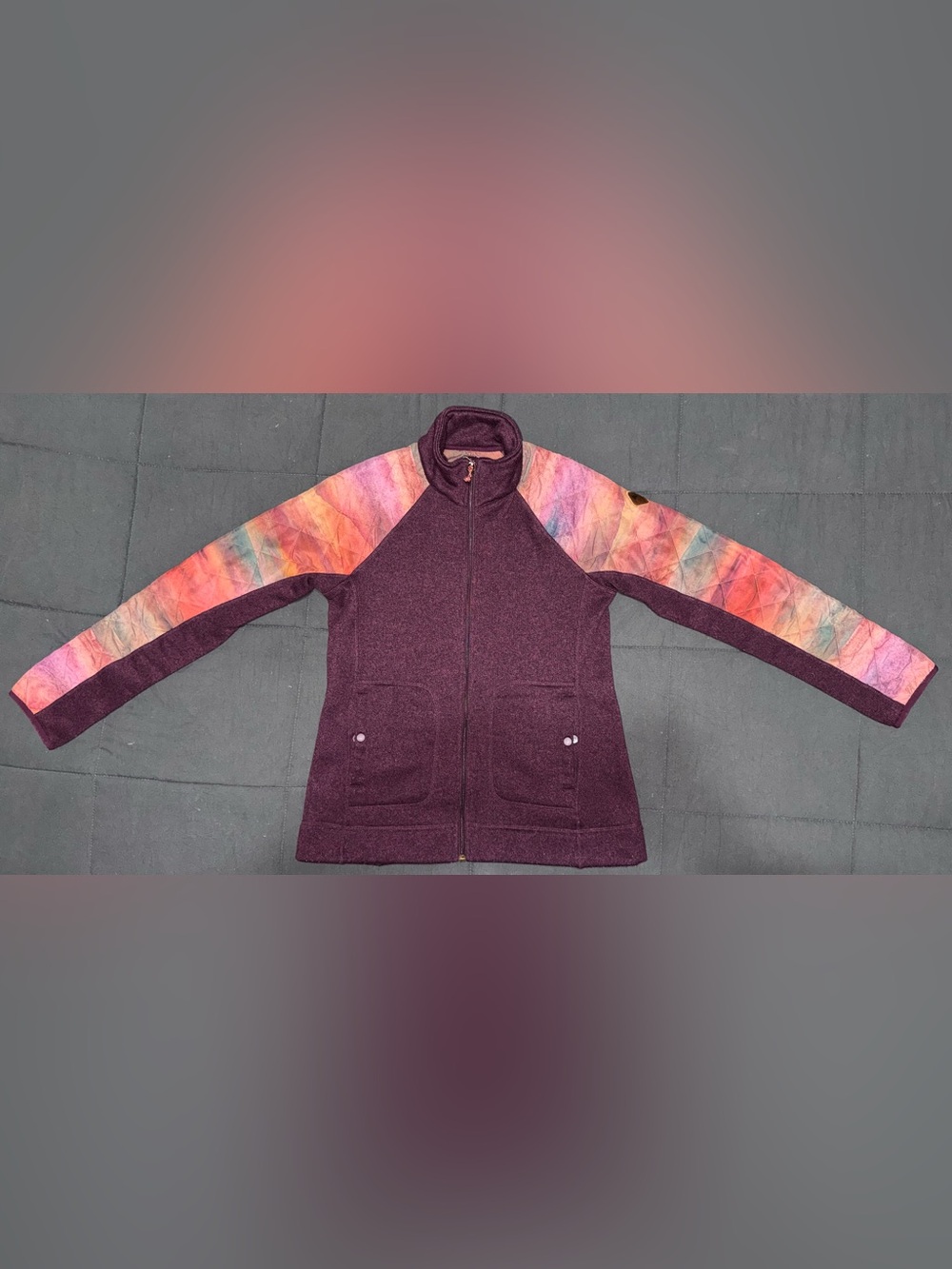Burton Plum Utility Jacket with Multicolor Printed Shoulders